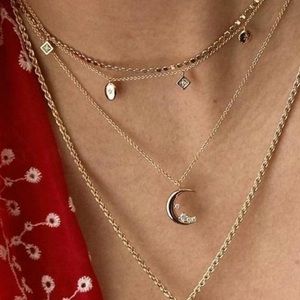 Sterling silver moon pendant necklace